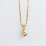 Yin Droplet White Diamond Pendant Necklace-nunchi
