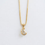 Yin Droplet White Diamond Pendant Necklace-NUNCHI