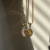 Yin Droplet White Diamond Pendant Necklace-NUNCHI