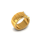 Wide Ridged Diamond Cigar Band-nunchi