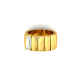 Wide Ridged Diamond Cigar Band-nunchi
