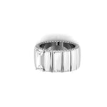 Wide Ridged Diamond Cigar Band-nunchi