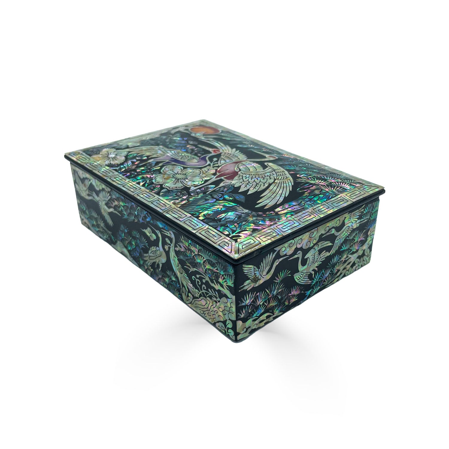 Medium Flower Butterflies Mother of Pearl Jewelry Box-nunchi