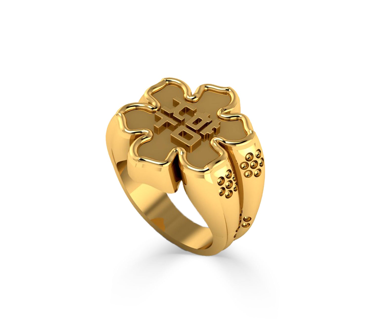 Customizable Lotus Flower Signet Ring-nunchi