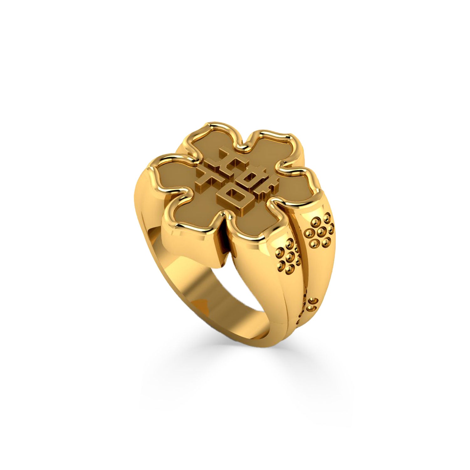 Customizable Lotus Flower Signet Ring-nunchi