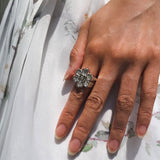 Customizable Lotus Flower Signet Ring-nunchi