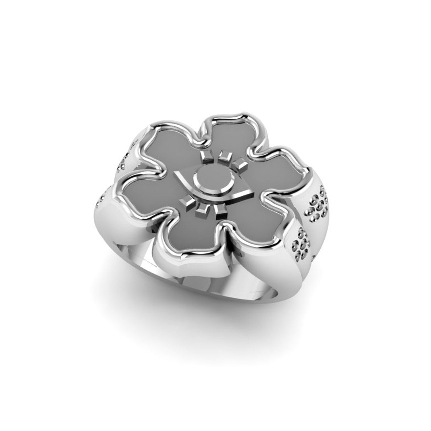 Customizable Lotus Flower Signet Ring-nunchi