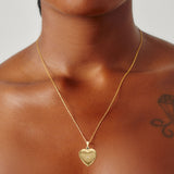 Diamond Heart Locket Necklace-nunchi