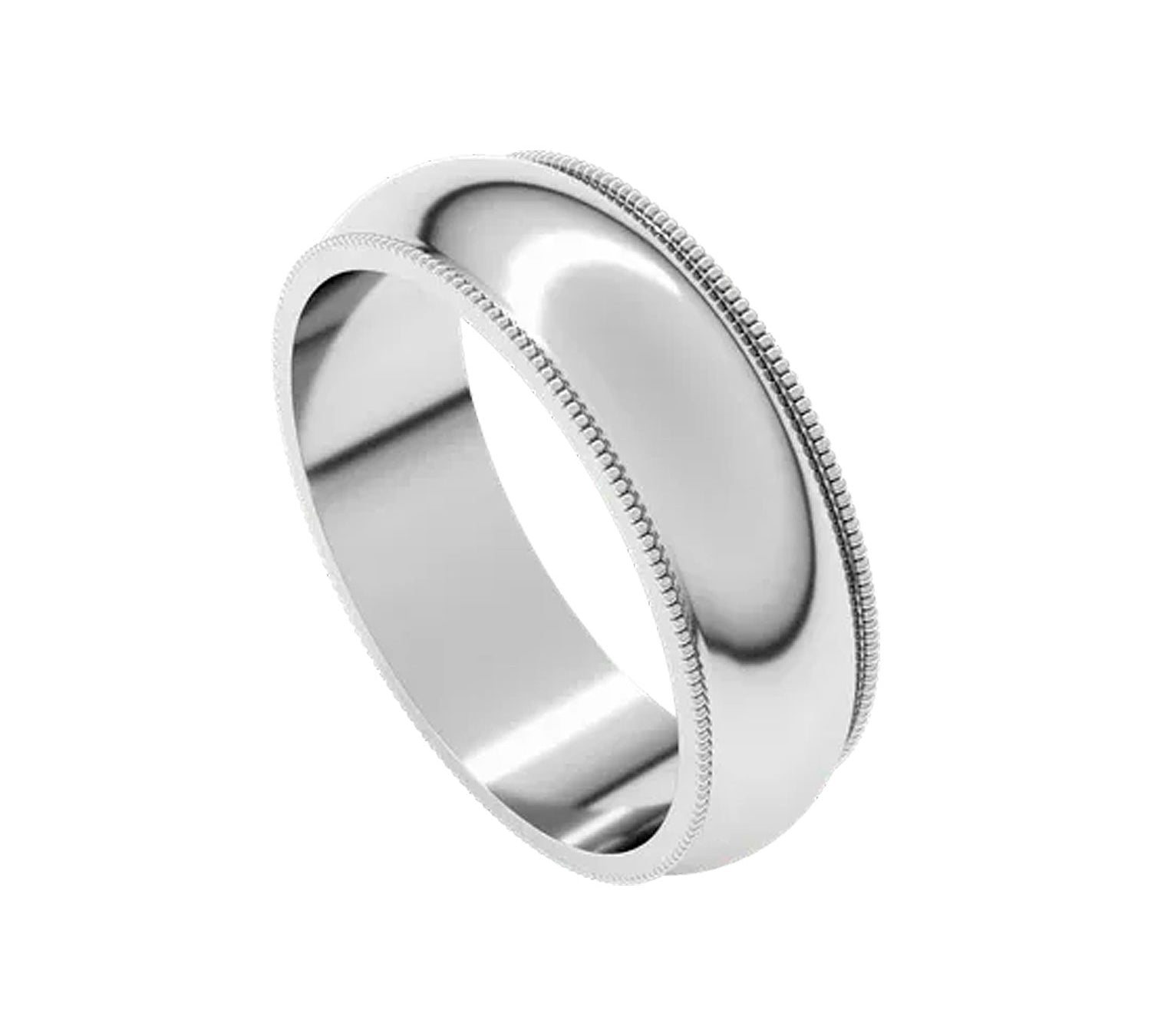 3mm Milgrain Silver Rounded Band-nunchi