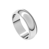 4mm Milgrain Silver Rounded Band-nunchi