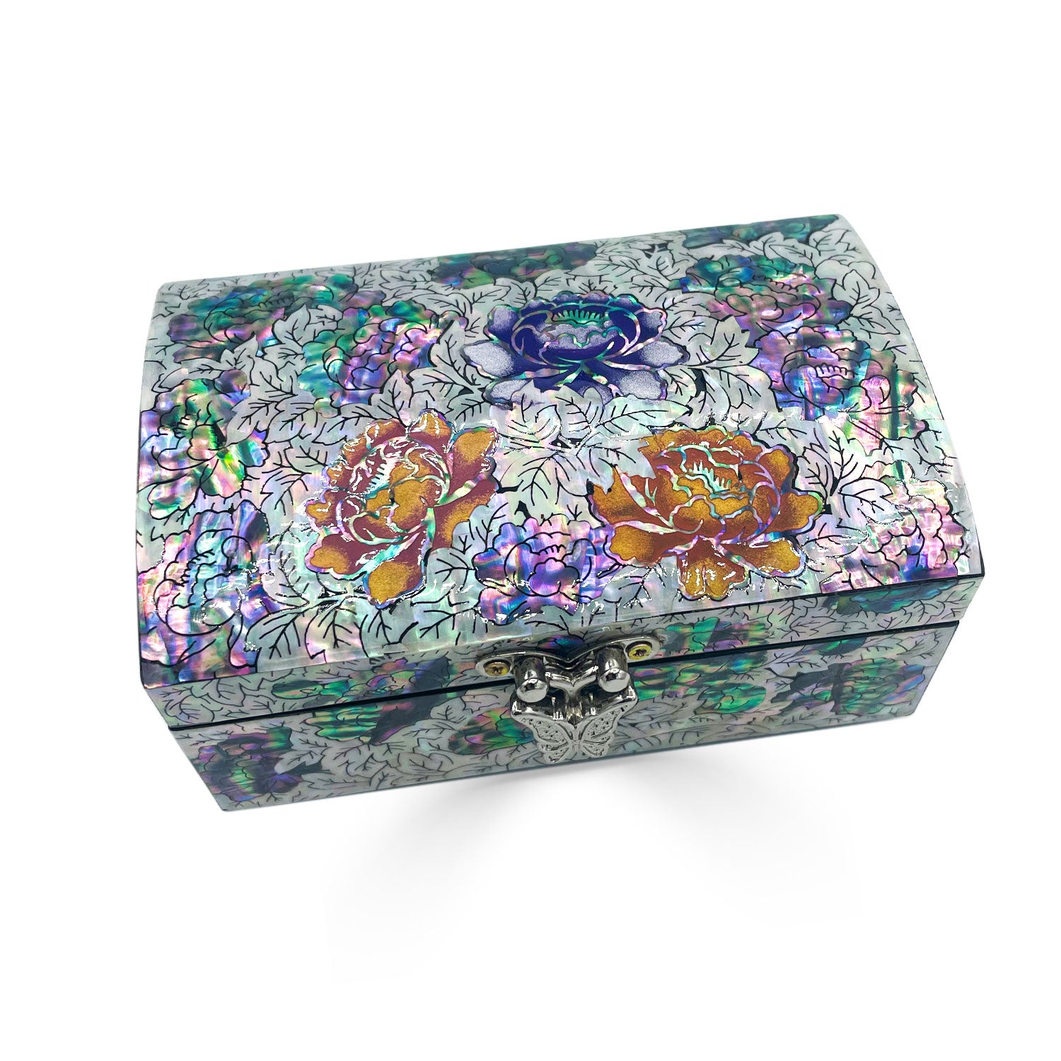 Holographic Blossoms Mirrored Jewelry Box-nunchi