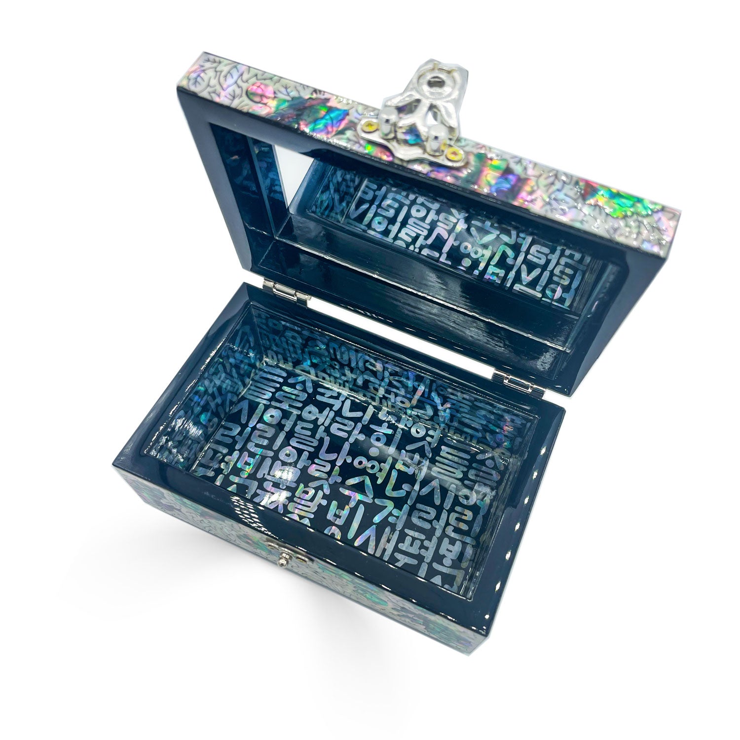 Holographic Blossoms Mirrored Jewelry Box-nunchi