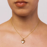Small Diamond Heart Locket Necklace-nunchi