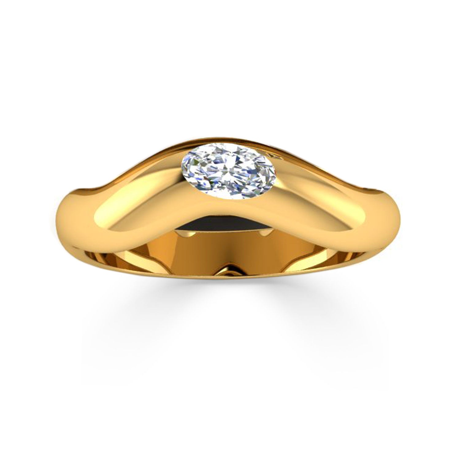 Wavy Oval Cut Friendship Ring-nunchi