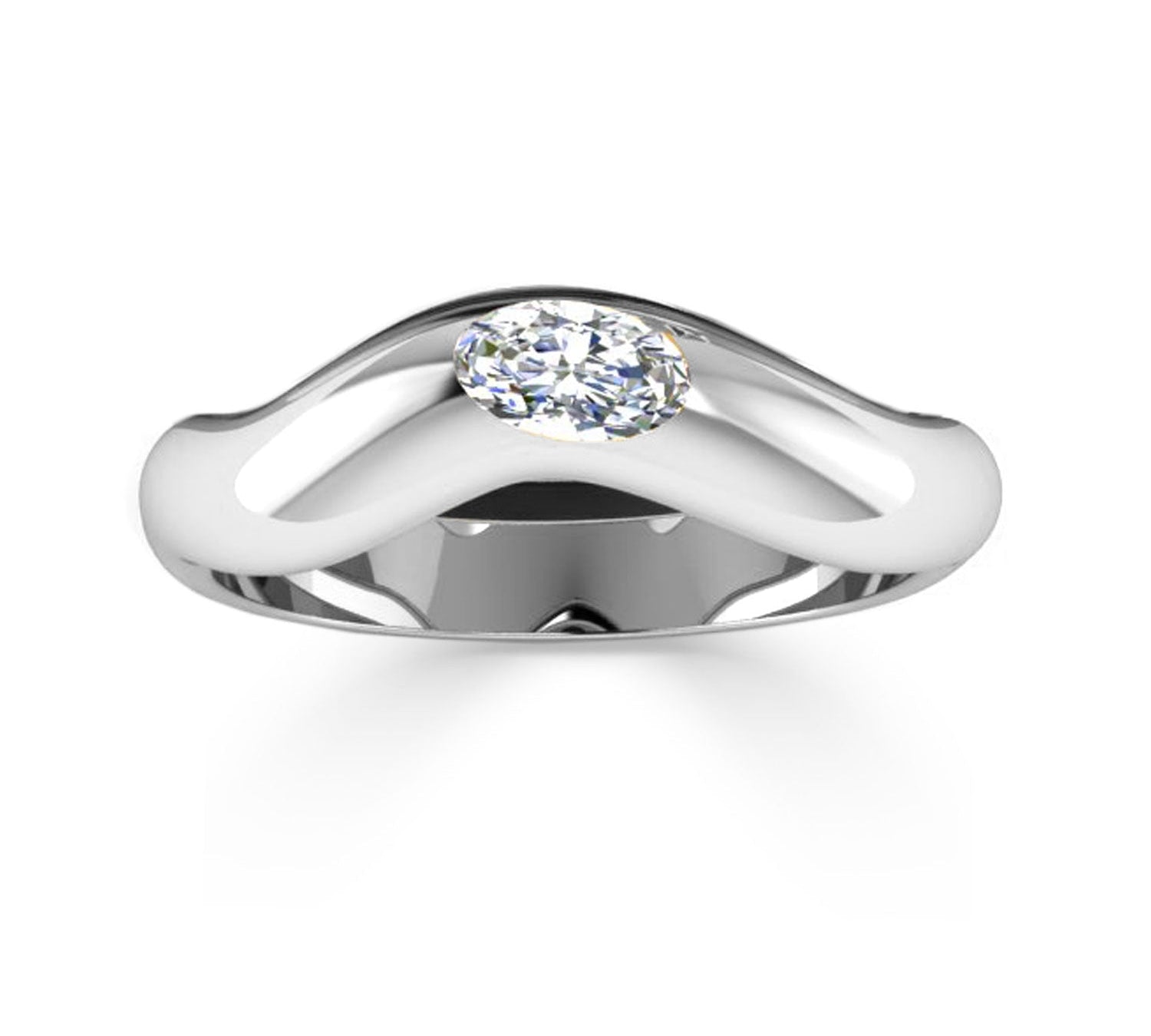 Wavy Oval Cut Friendship Ring-nunchi