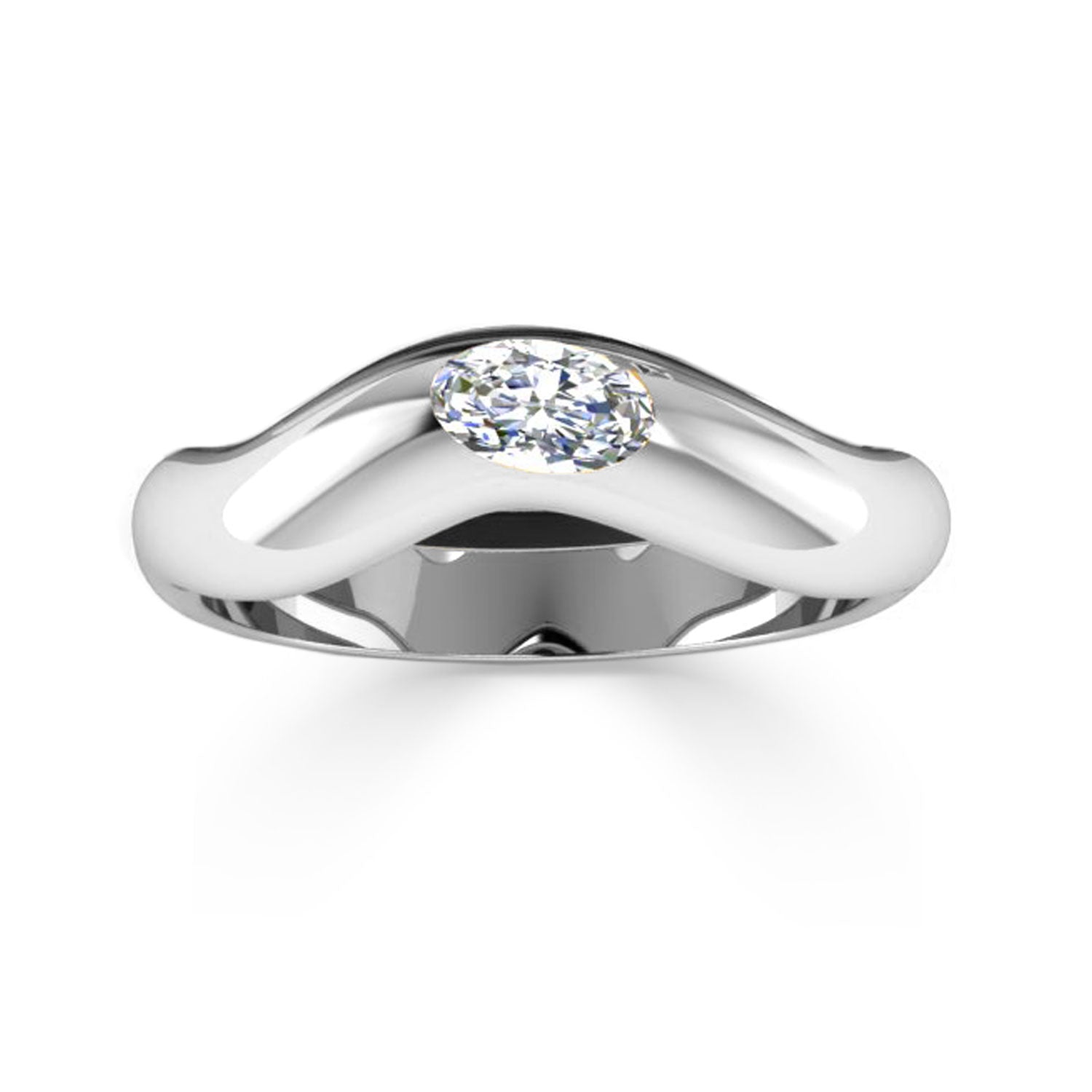 Wavy Oval Cut Friendship Ring-nunchi