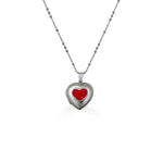 Red Heart Locket Necklace-nunchi