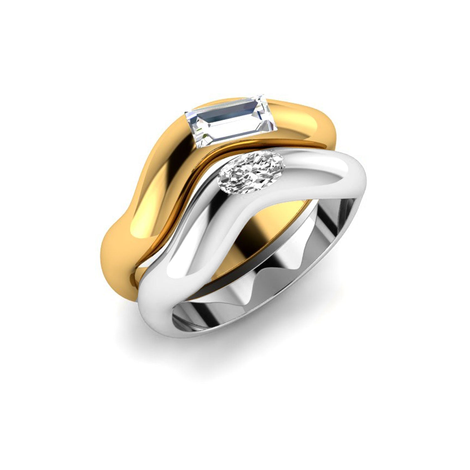 Wavy Oval Cut Friendship Ring-nunchi