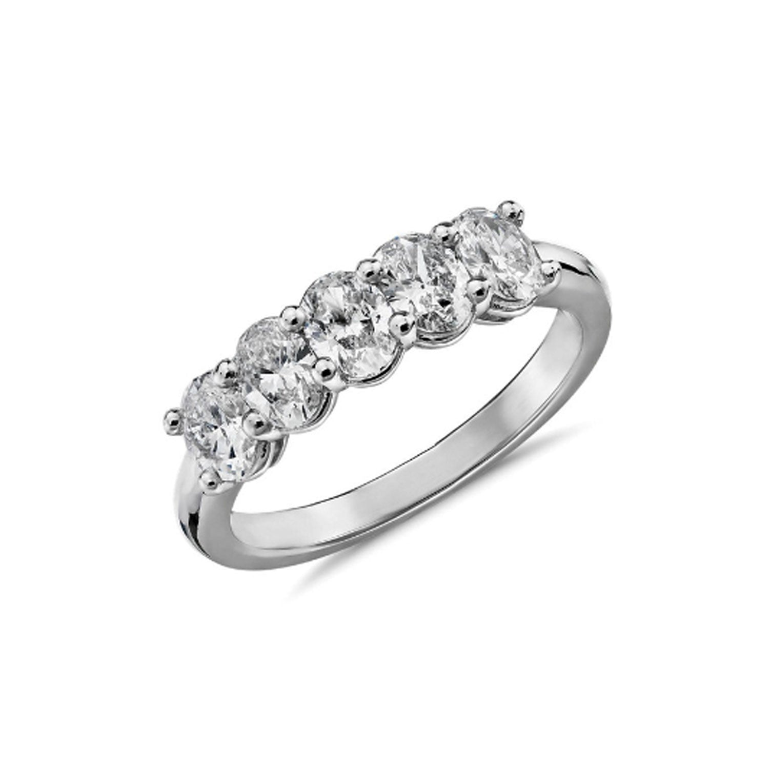 Oval Lab Grown Diamond Five Stone Band-nunchi