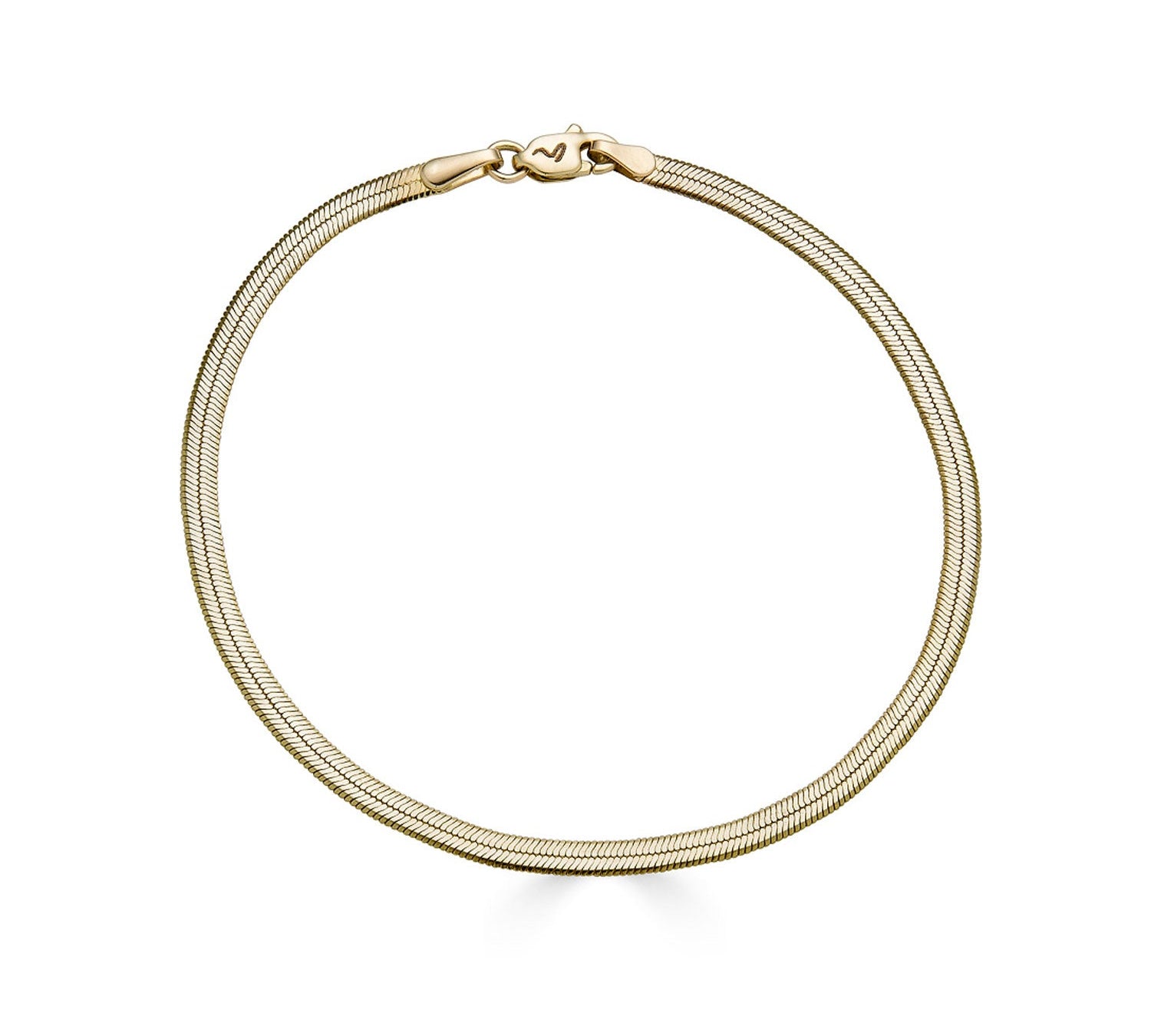 Herringbone Chain Bracelet - Solid Gold-nunchi