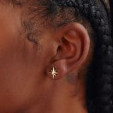 Aster Gold Sapphire Star Earrings-nunchi