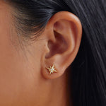 Aster Gold Sapphire Star Earrings-nunchi