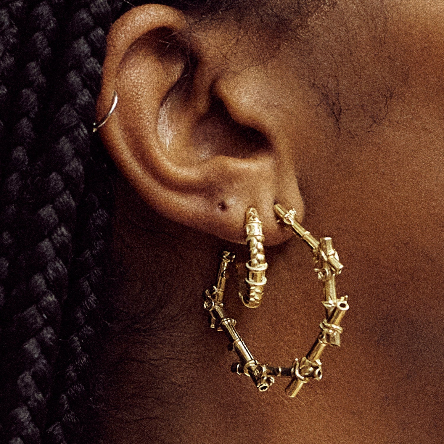 Rose Of Sharon Bamboo Hoops