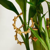 Rose Of Sharon Bamboo Hoops - Solid Gold-nunchi