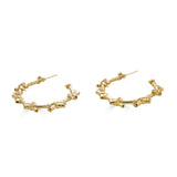 Rose Of Sharon Bamboo Hoops - Solid Gold-nunchi