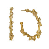 Rose Of Sharon Bamboo Hoops - Solid Gold-nunchi