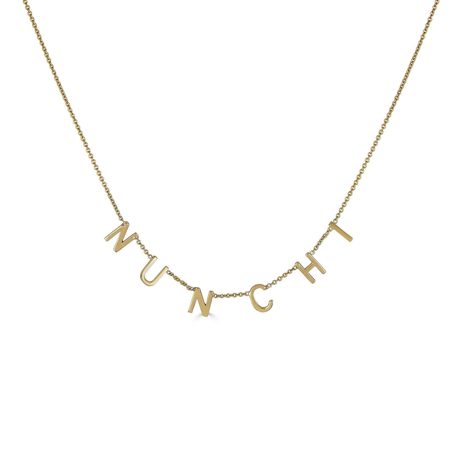 Customizable Initials Gold Necklace-nunchi