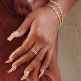 Halo Hammered Double Band Gold Ring-nunchi