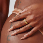 Halo Hammered Double Band Gold Ring-nunchi
