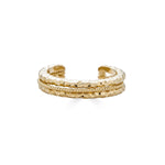 Halo Hammered Double Band Gold Ring-nunchi