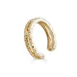 Halo Hammered Double Band Gold Ring-nunchi