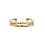 Halo Hammered Double Band Gold Ring-nunchi