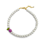 Plum Freshwater Pearl Choker-nunchi