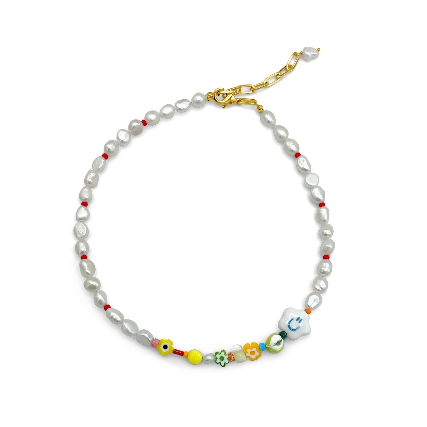 Smiley Cloud Pearl Necklace-nunchi