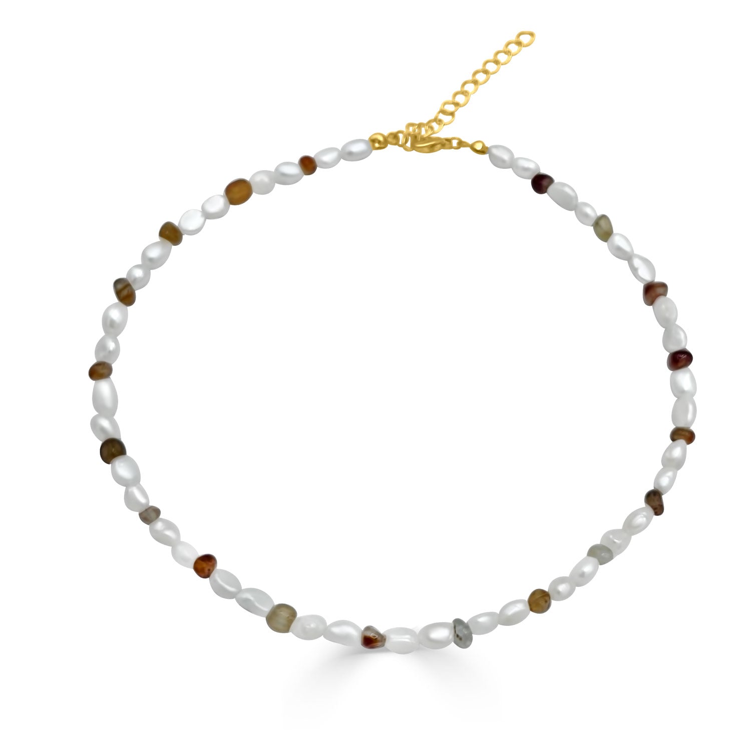 Ombre Quartz and Pearl Necklace-nunchi