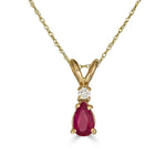 Pear Drop Gemstone and Diamond Necklace-nunchi