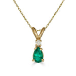 Pear Drop Gemstone and Diamond Necklace-nunchi