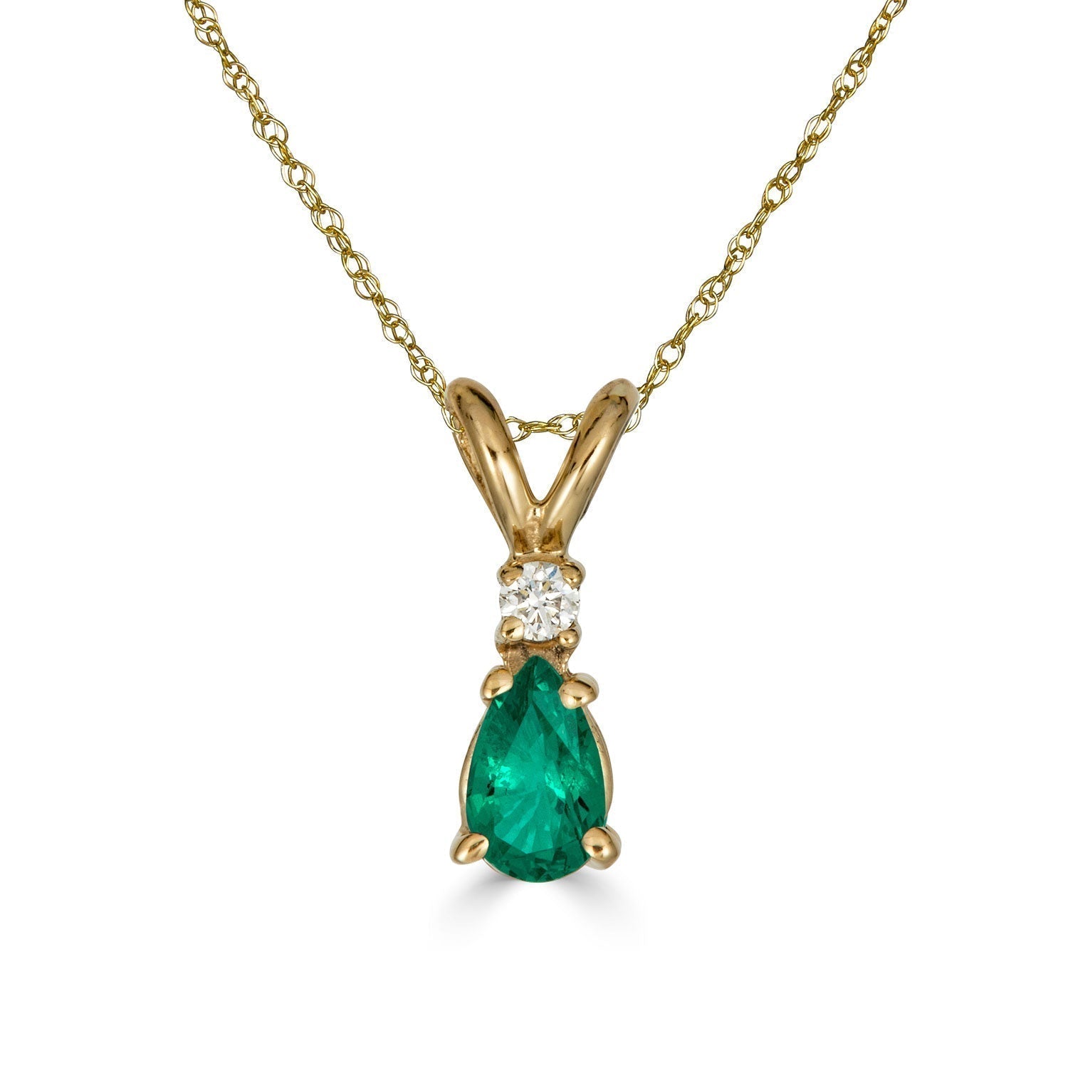 Pear Drop Gemstone and Diamond Necklace-nunchi