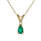 Pear Drop Gemstone and Diamond Necklace-nunchi