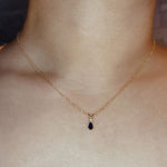 Pear Drop Gemstone and Diamond Necklace-nunchi