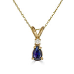 Pear Drop Gemstone and Diamond Necklace-nunchi
