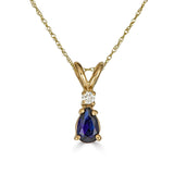 Pear Drop Gemstone and Diamond Necklace-nunchi