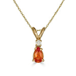 Pear Drop Gemstone and Diamond Necklace-nunchi