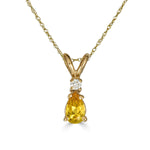 Pear Drop Gemstone and Diamond Necklace-nunchi