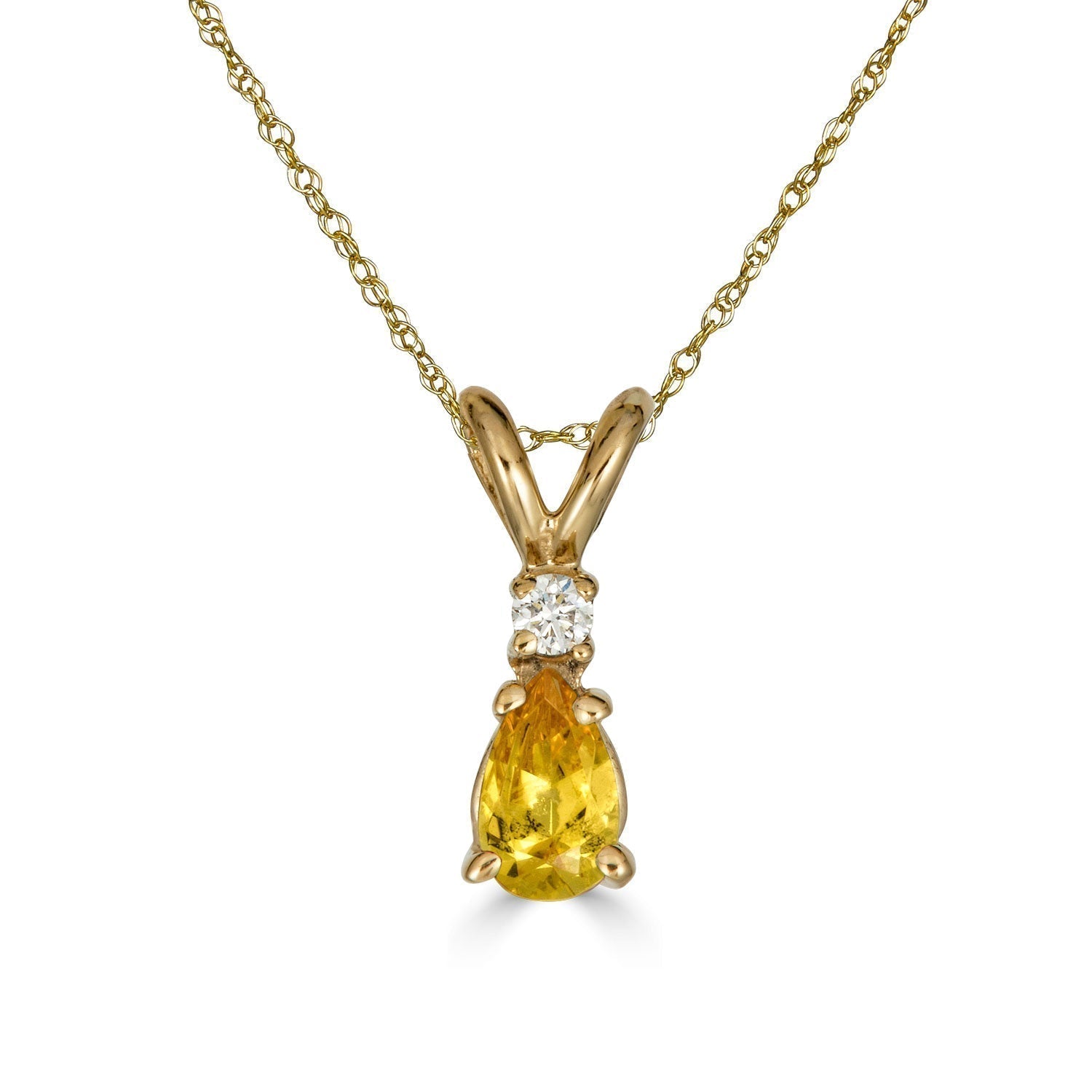 Pear Drop Gemstone and Diamond Necklace-nunchi