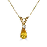 Pear Drop Gemstone and Diamond Necklace-nunchi
